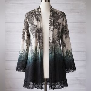 CATIVA TEXTURED OPEN CARDIGAN LARGE